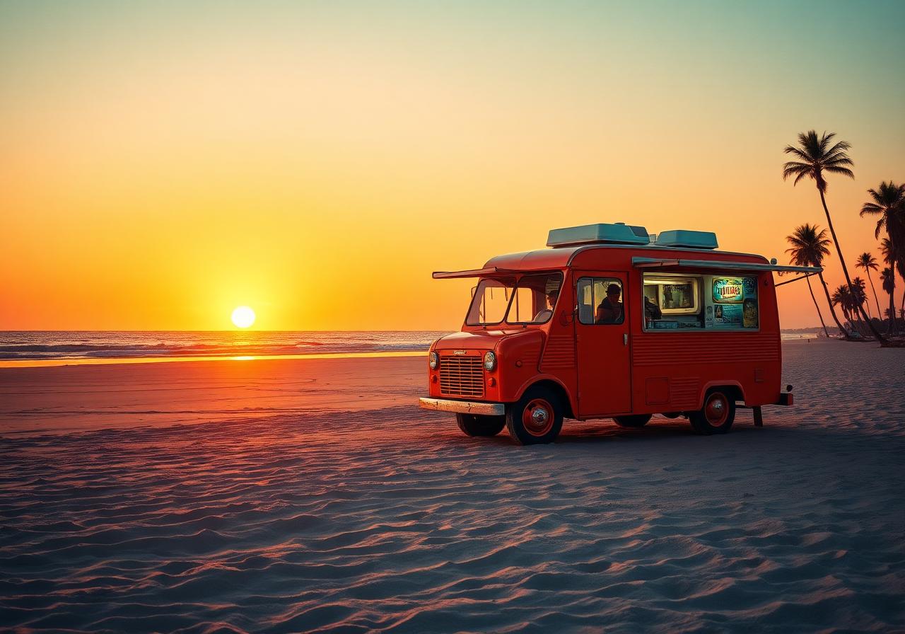 Food trucks, end to end.